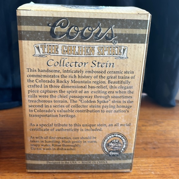 2001 Coor’s®️ Rocky Mountain Ironhorse Collection “The Golden Spike” 7” stein - Picture 11 of 13